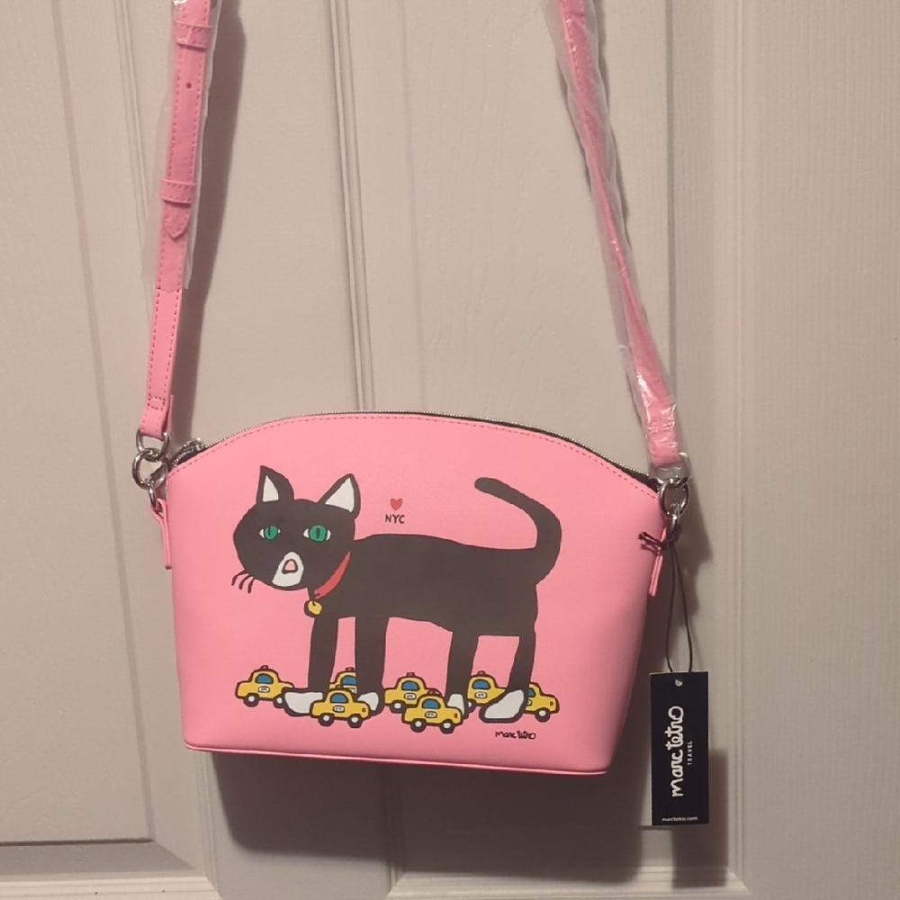Pink Cat Crossbody Bag